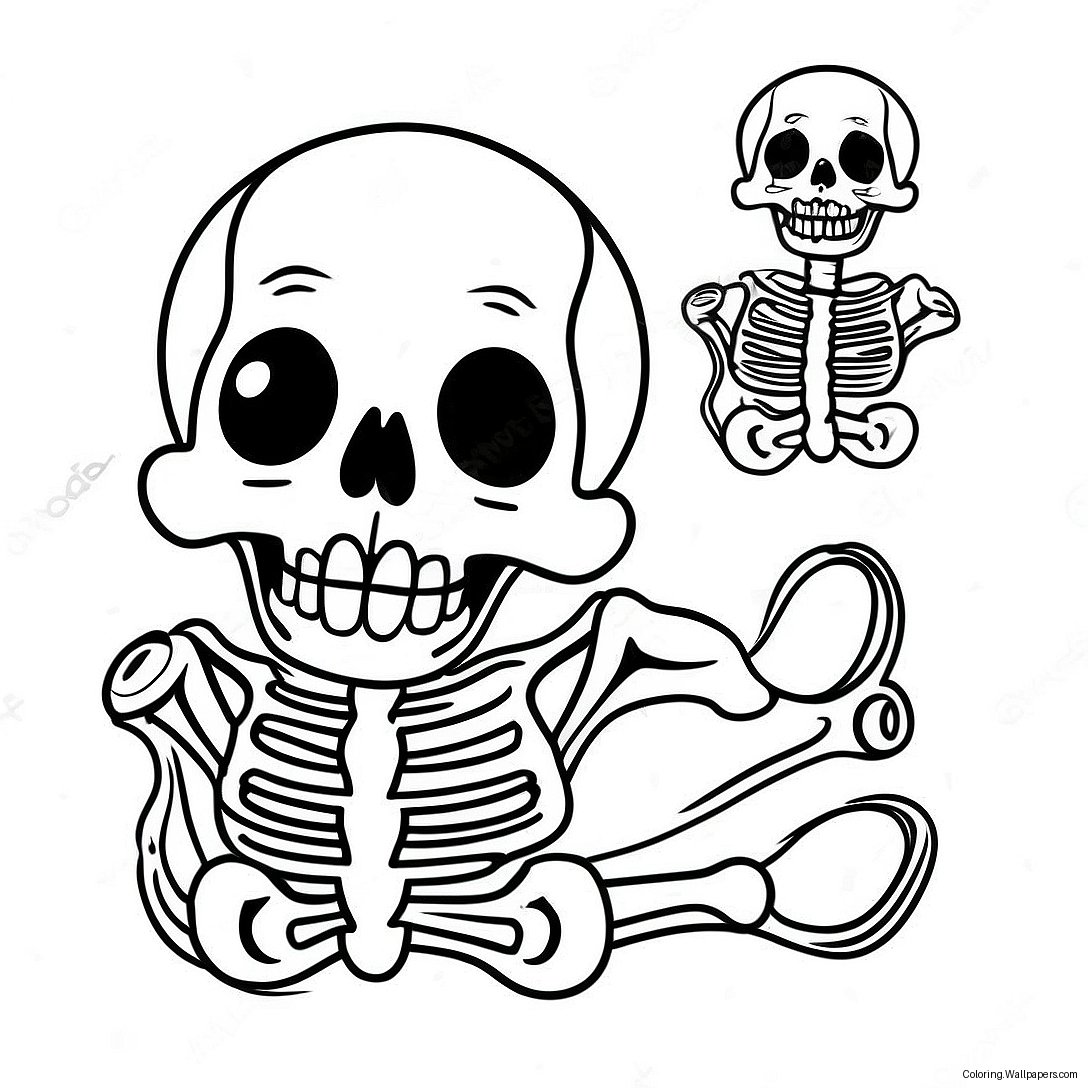 Funny Dry Bones Skeleton Coloring Page 16060