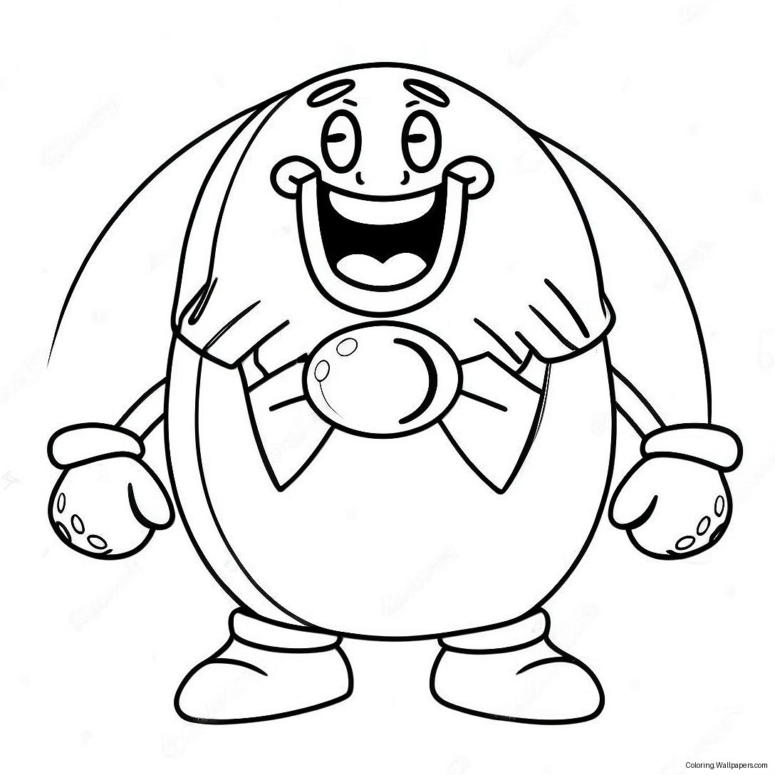 Funny Eggman With A Big Smile Coloring Page 30443