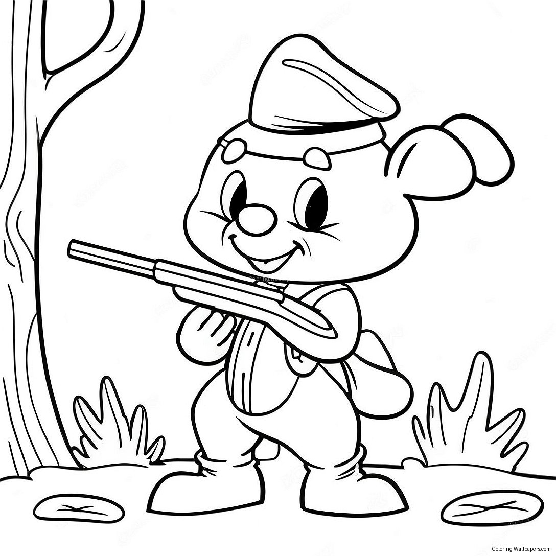 Pagina Da Colorare Divertente Elmer Fudd Caccia 38669