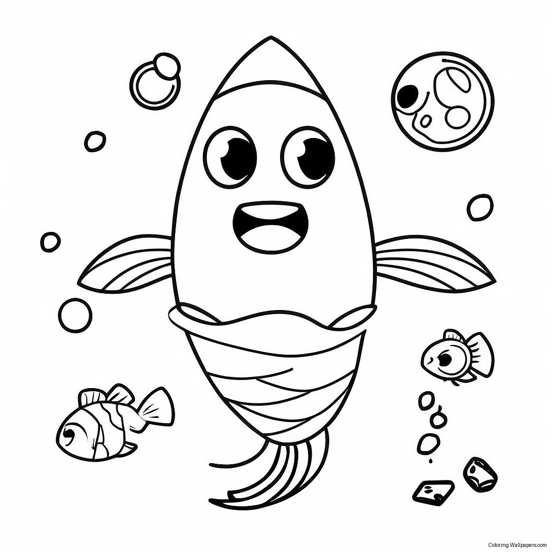 Funny Fishstick Fortnite Coloring Page 49601