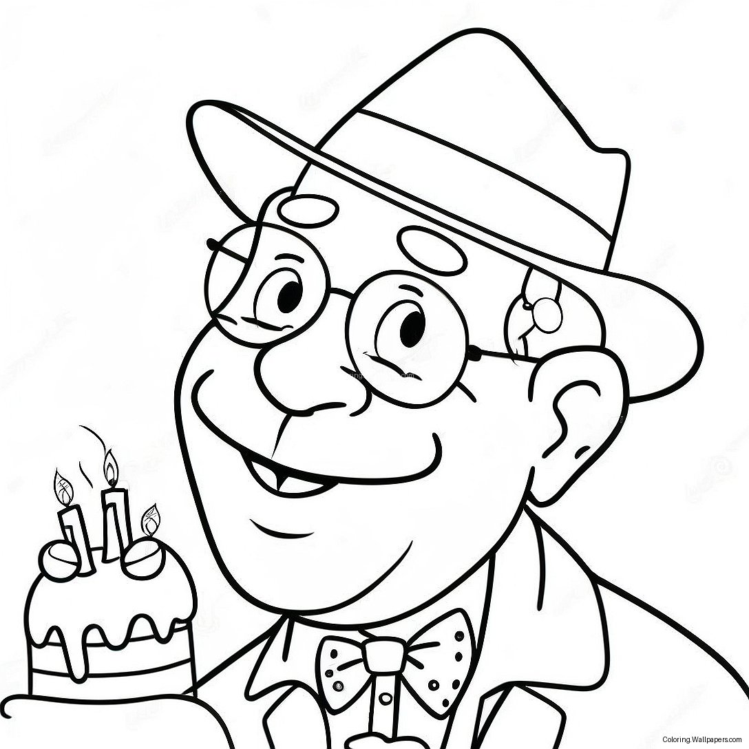 Página Para Colorear De Feliz Cumpleaños Abuelo Divertido 21675