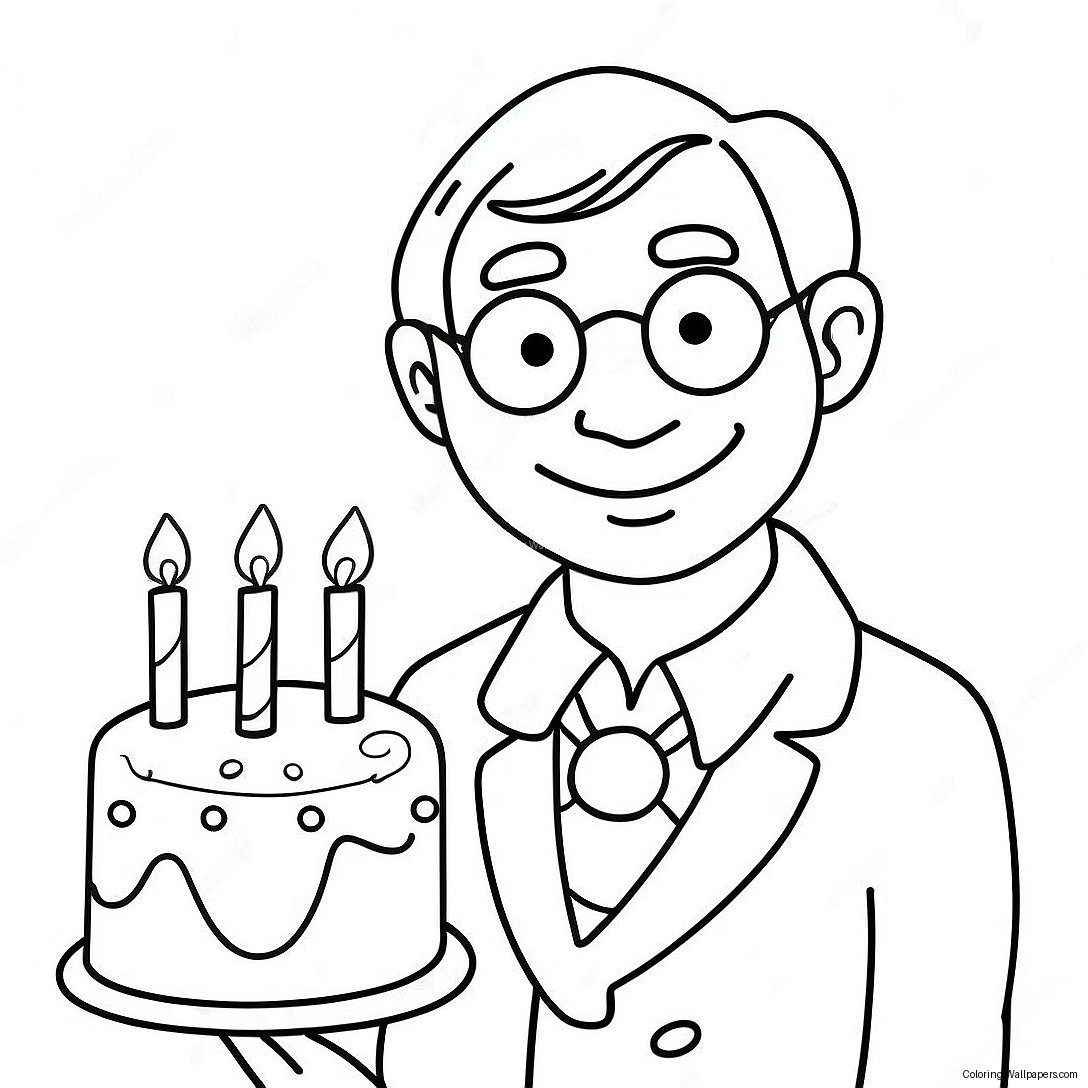 Funny Happy Birthday Uncle Coloring Page 26893