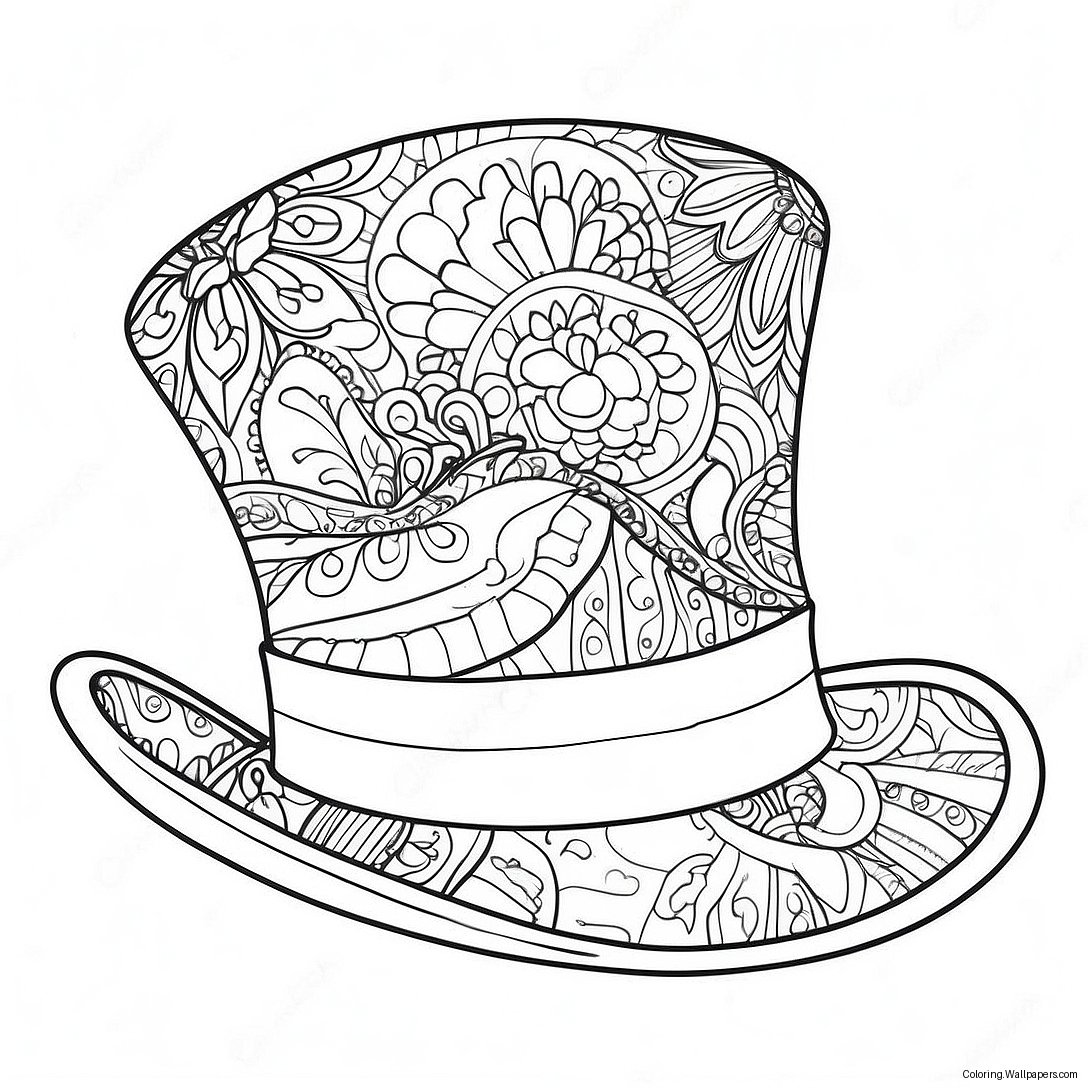 Funny Hat Coloring Page 19439