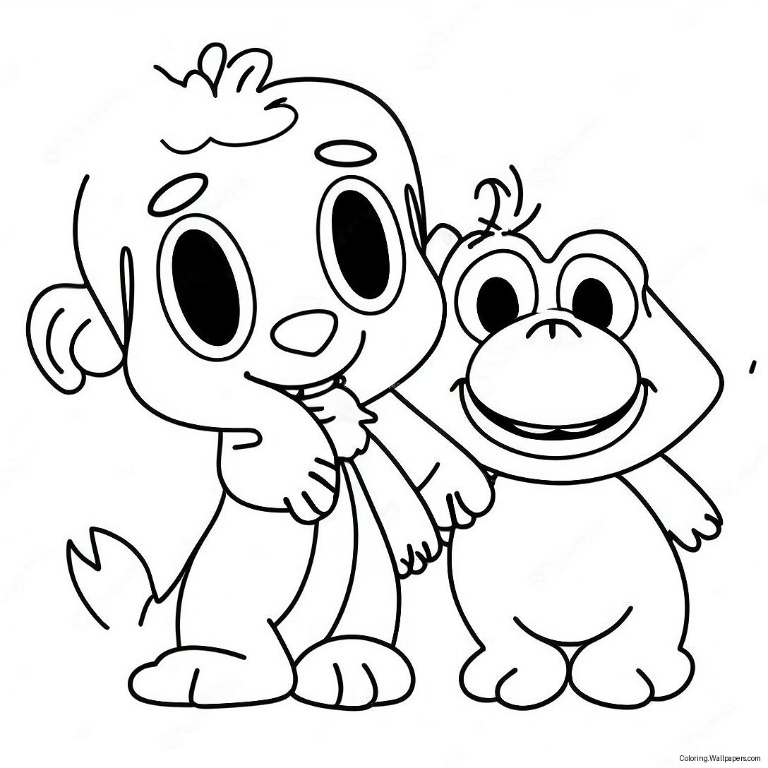 Funny Jeffy With Puppet Coloring Page 28604