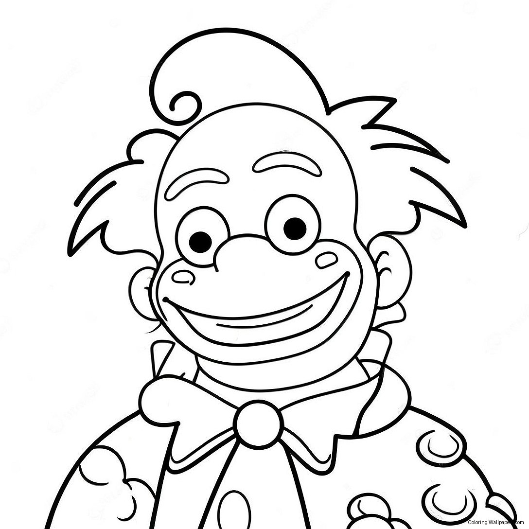 Funny Krusty The Clown Coloring Page 41618