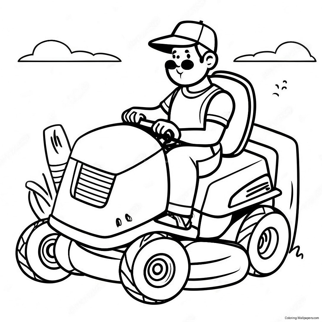 Funny Lawn Mower Coloring Page 15151