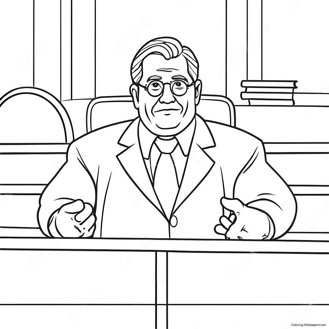 Funny Lawyer In Court Coloring Page 41630