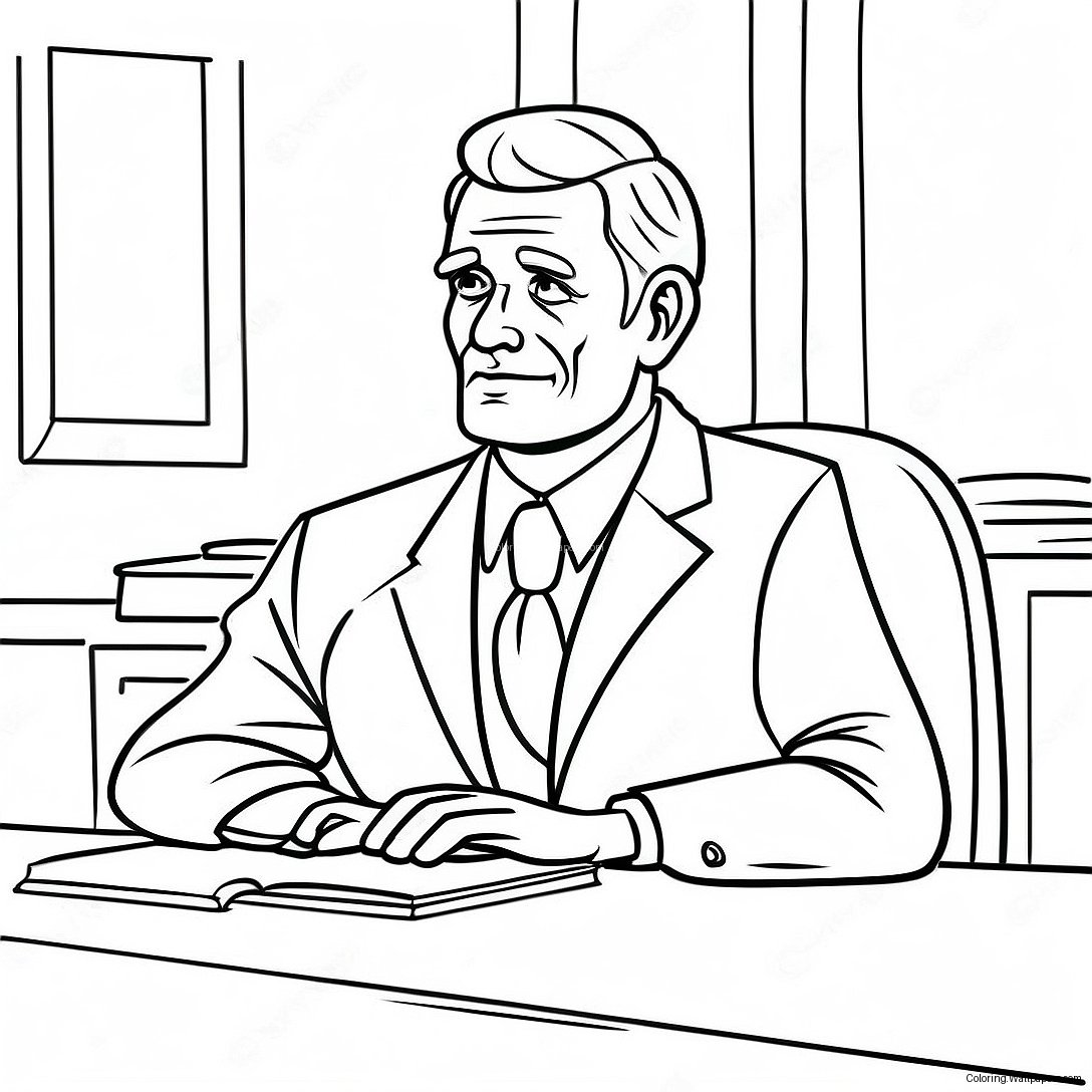 Funny Lawyer In Court Coloring Page 41632