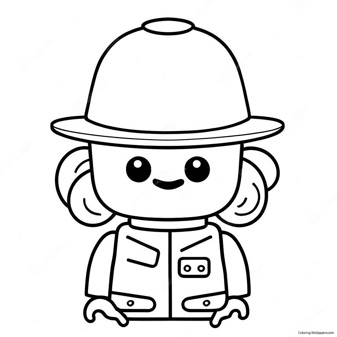 Funny Lego Minifigure With Hat Coloring Page 36276