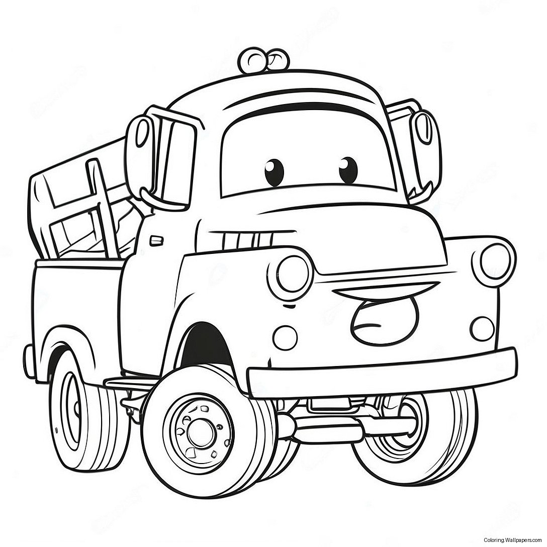 Funny Mater Driving A Truck Coloring Page 56387