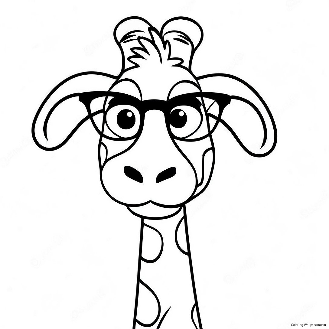 Funny Melman With Glasses Coloring Page 55718