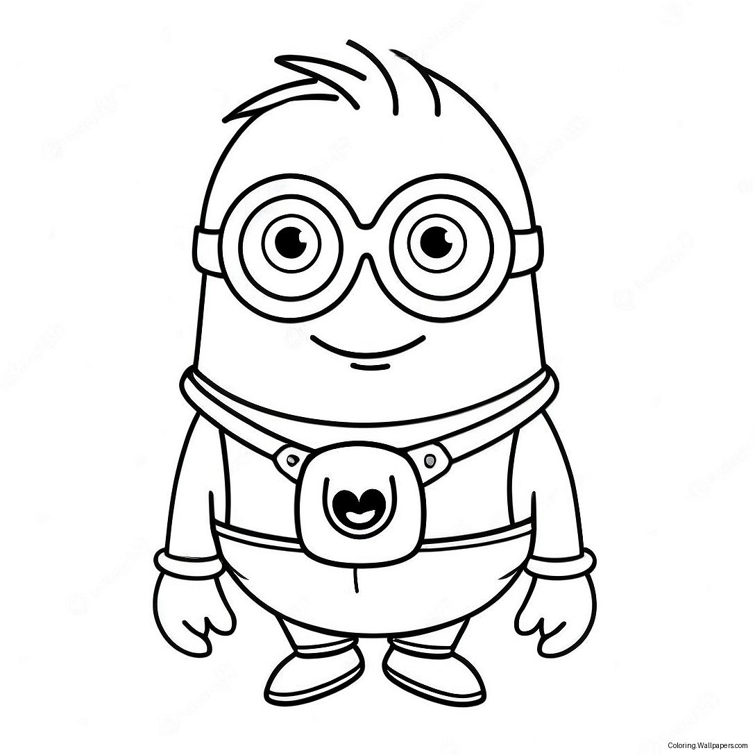 Rolig Minion Kevin Med Glasögon Färgläggningssida 55410