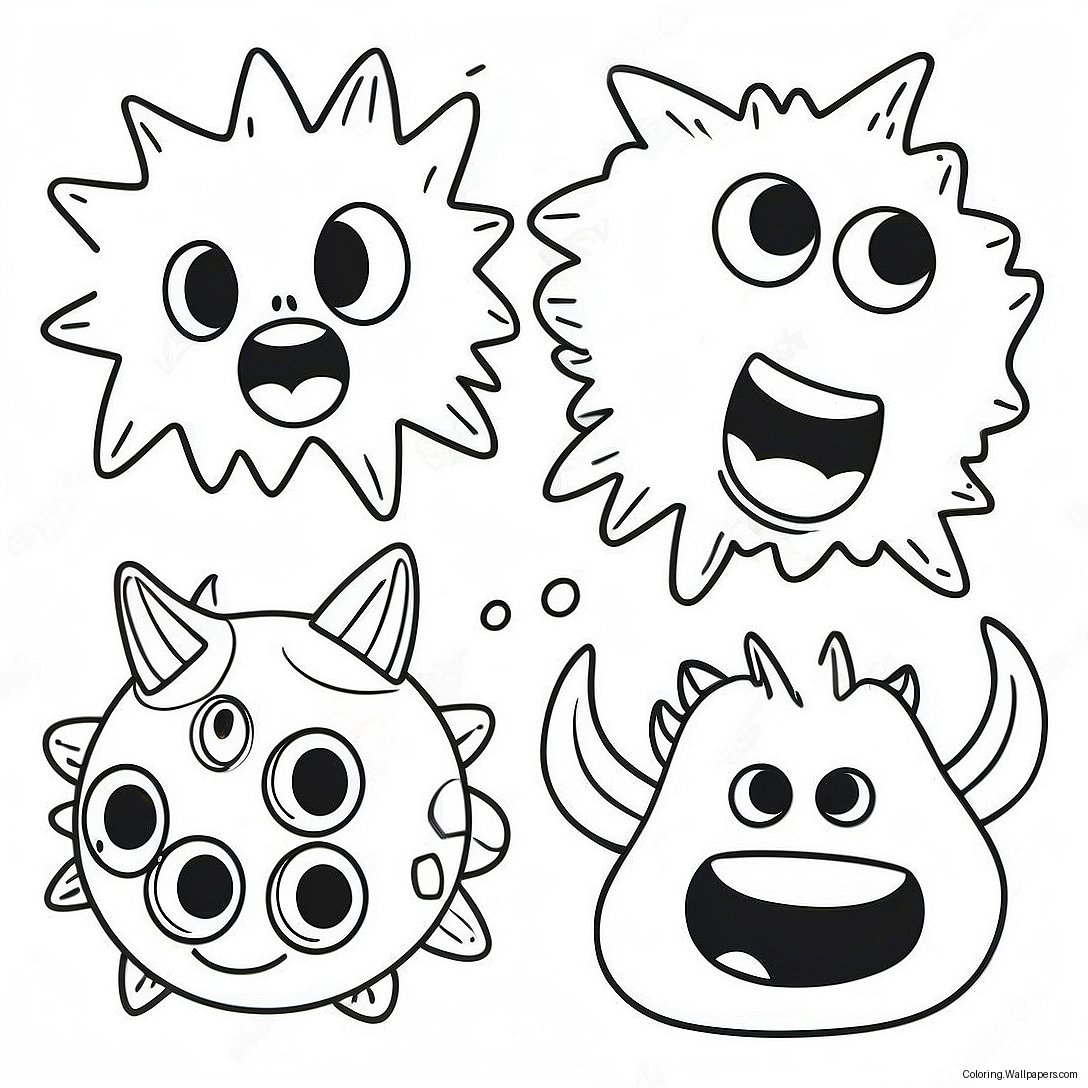 Funny Monster Faces Coloring Page 31827