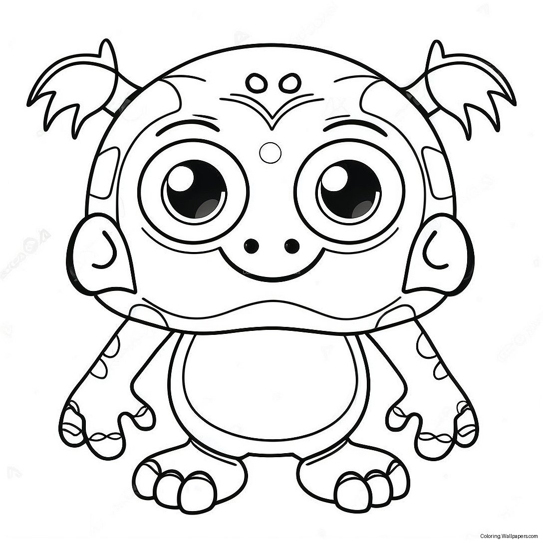 Funny Monster With Big Eyes Coloring Page 33355