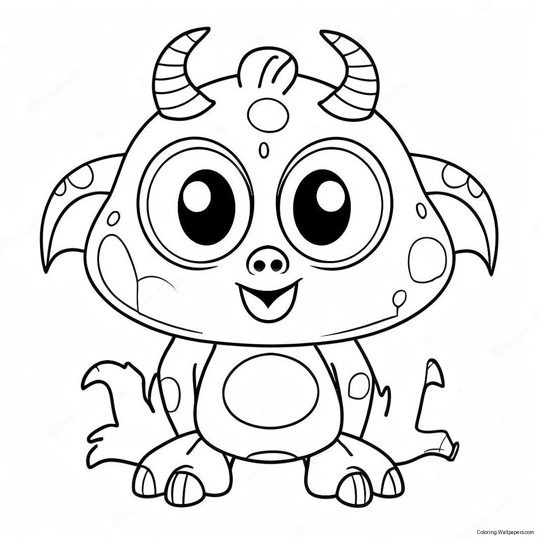 Funny Monster With Big Eyes Coloring Page 33356