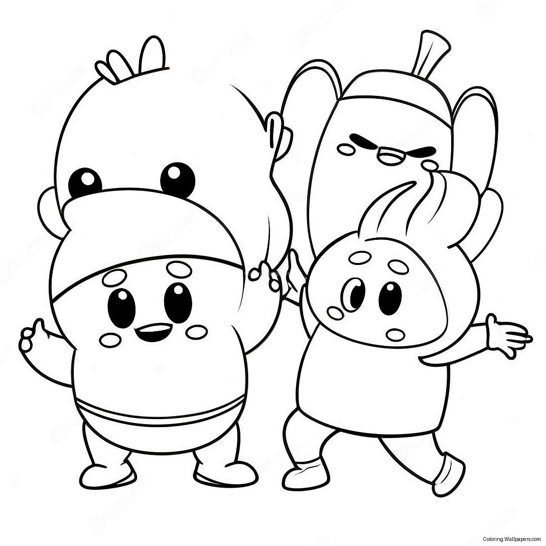 Funny Oddbods Dancing Coloring Page 9627