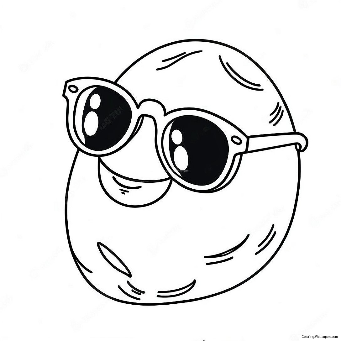 Funny Potato With Sunglasses Coloring Page 25280