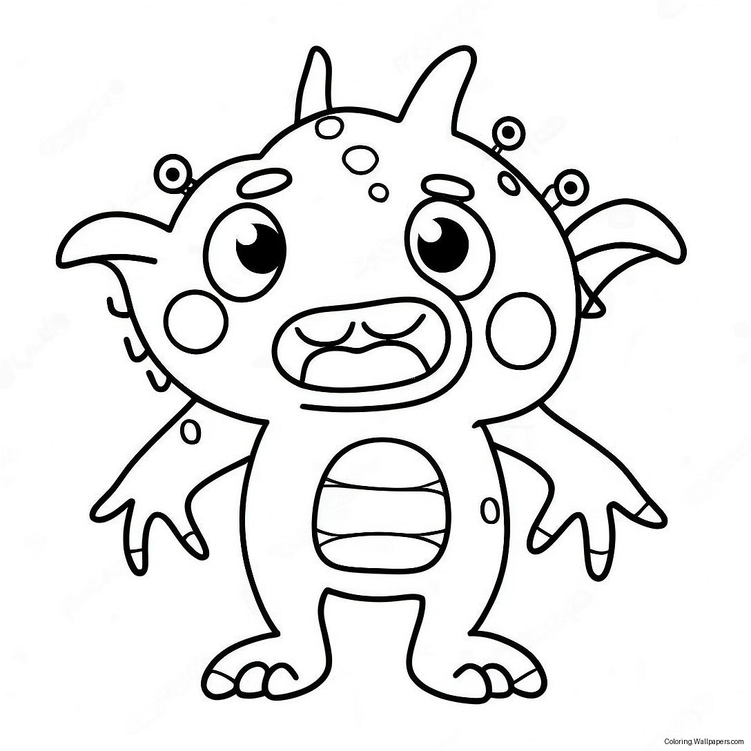 Funny Sick Monster Coloring Page 26257