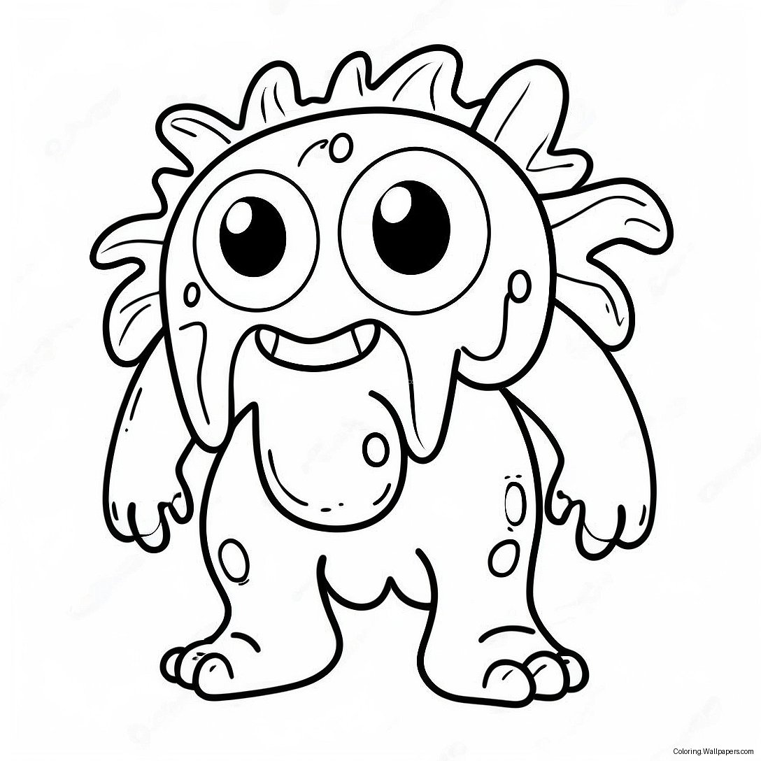 Funny Sick Monster Coloring Page 26258