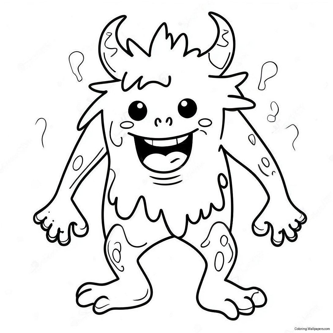 Funny Sick Monster Coloring Page 26260