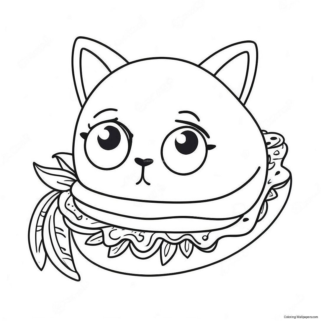 Funny Taco Cat With Sunglasses Coloring Page 33656