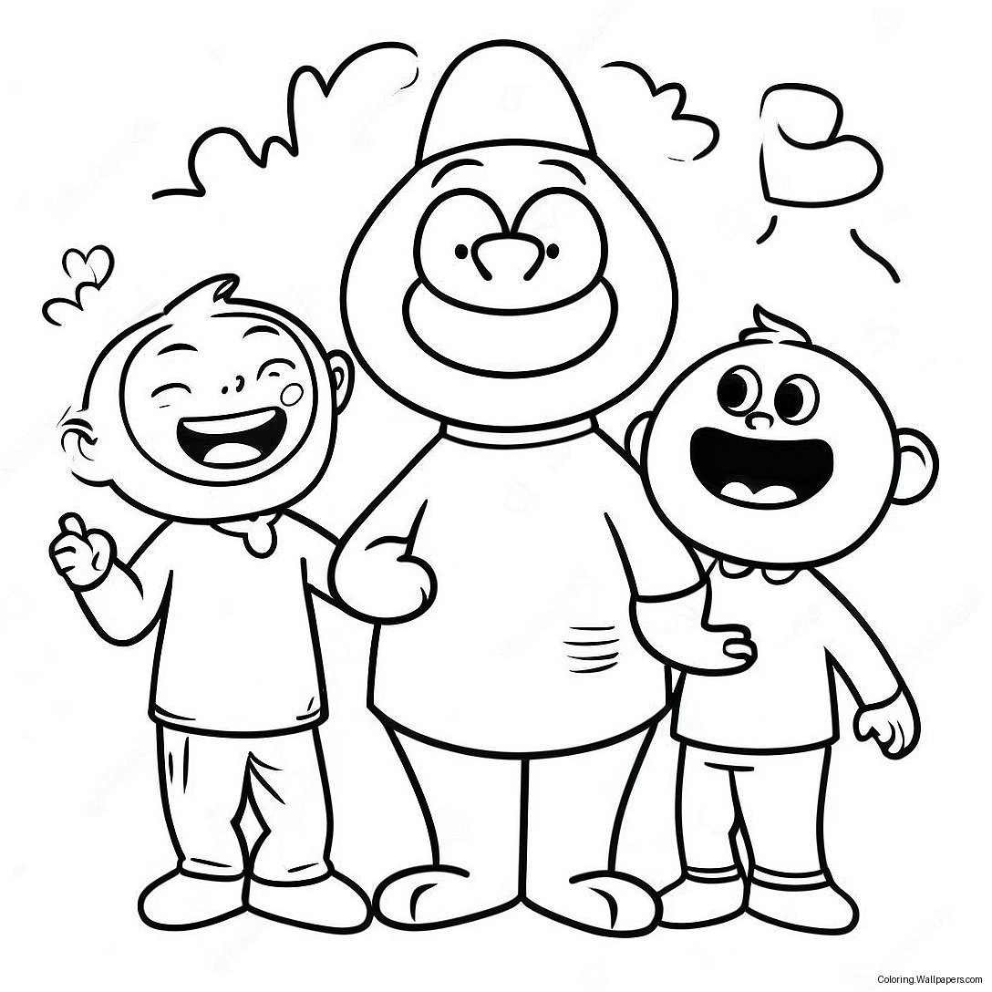 Funny Talking Ben With Friends Coloring Page 49873