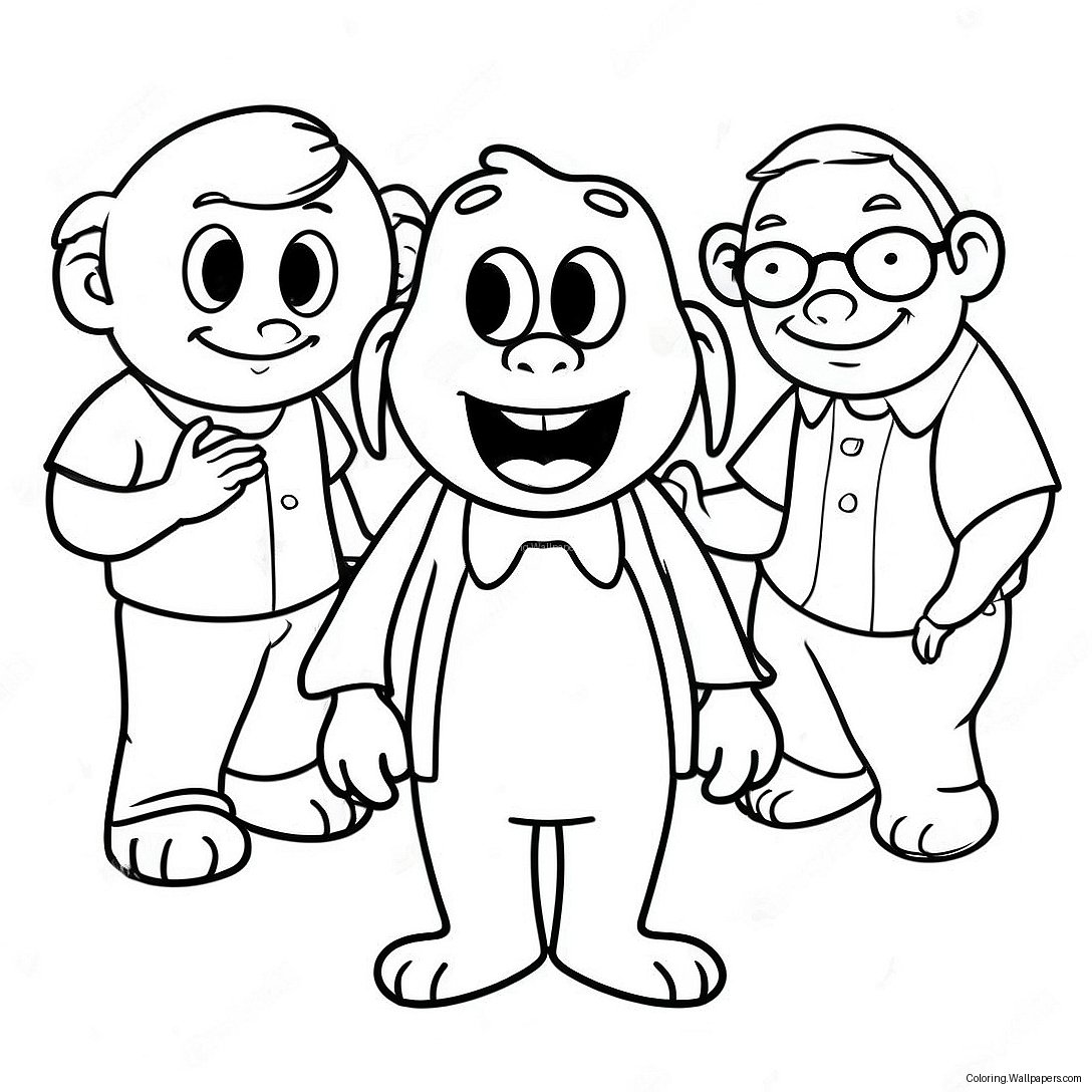 Funny Talking Ben With Friends Coloring Page 49875