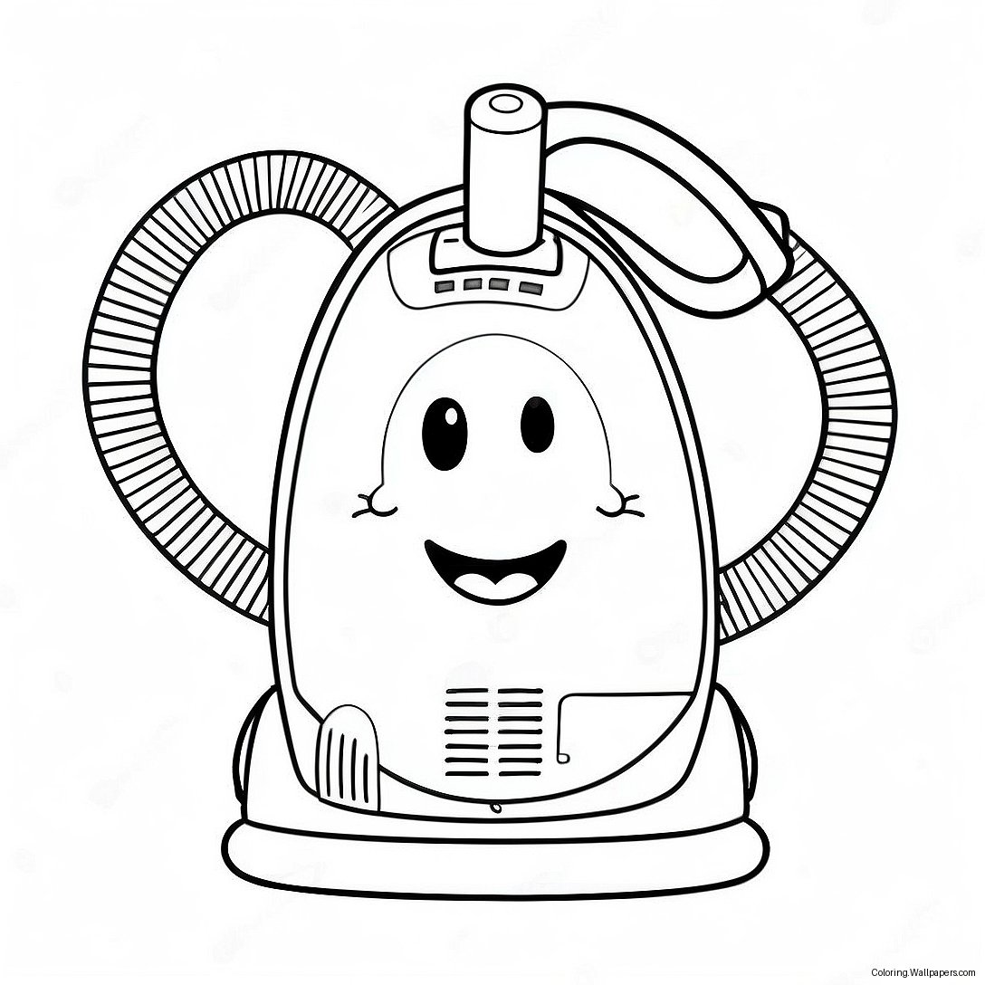 Funny Vacuum Cleaner With Smile Coloring Page 58725