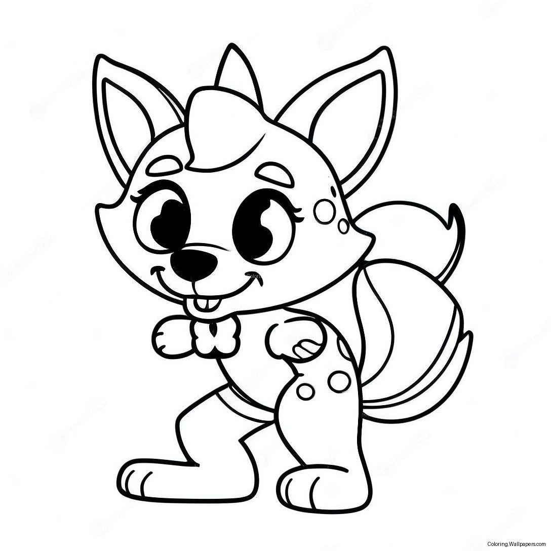 Funtime Foxy In A Playful Pose Coloring Page 39205