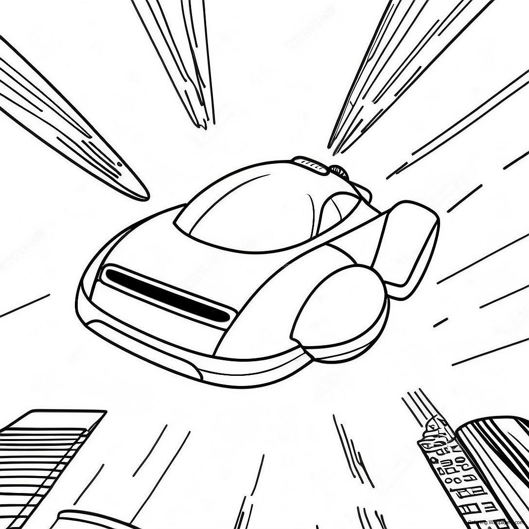 Futuristic Flying Car Coloring Page 51365