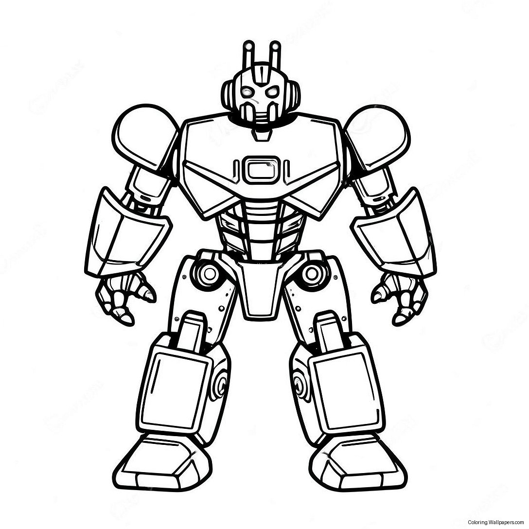 Futuristic Mecha Robot Coloring Page 31355