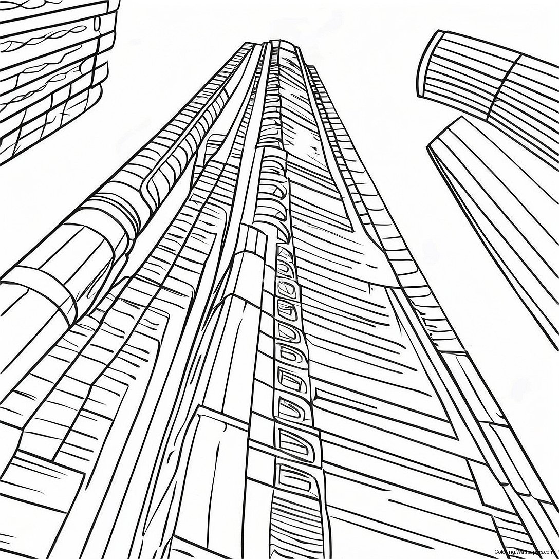 Futuristic Skyscraper Coloring Page 31471