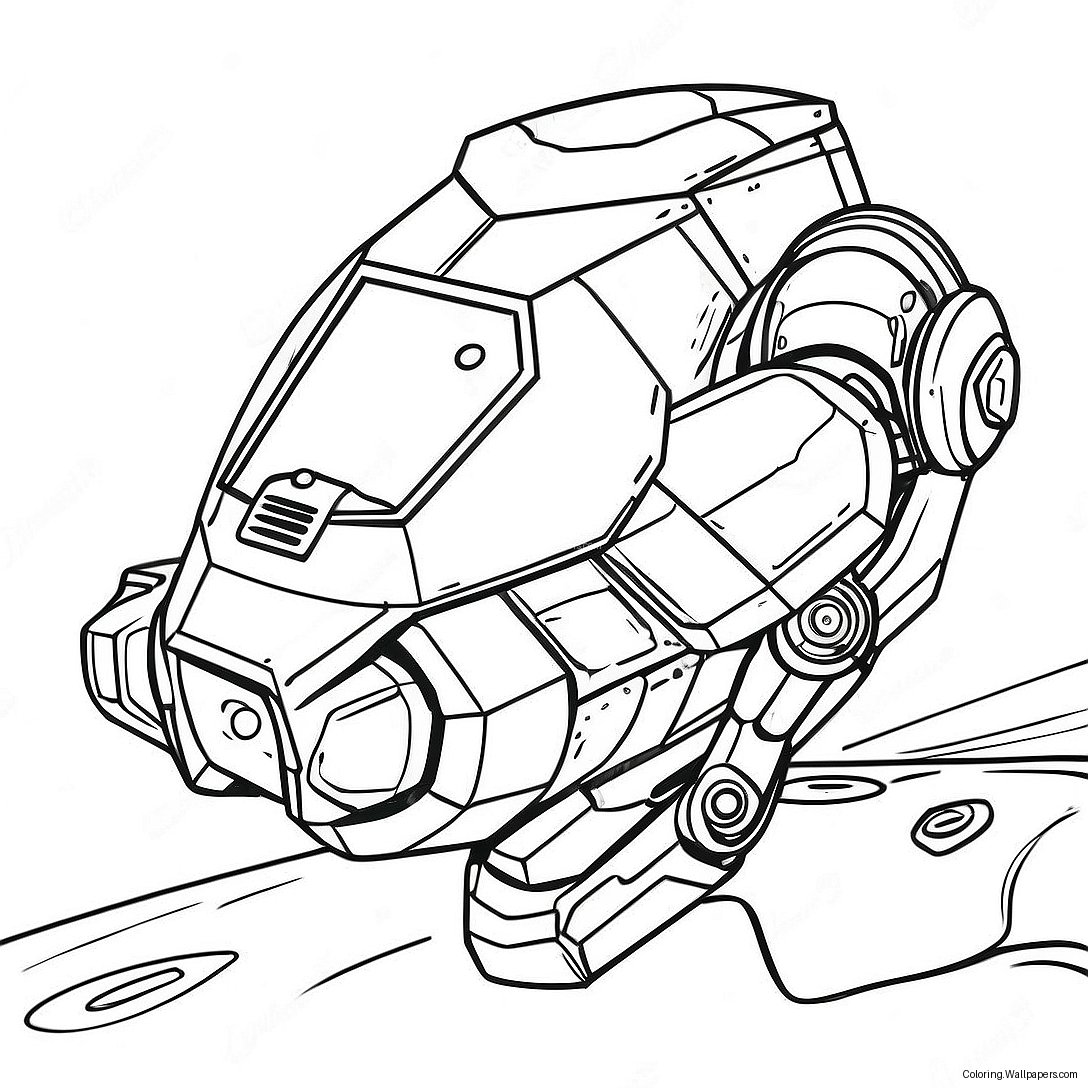 Futuristic War Machine Coloring Page 19867