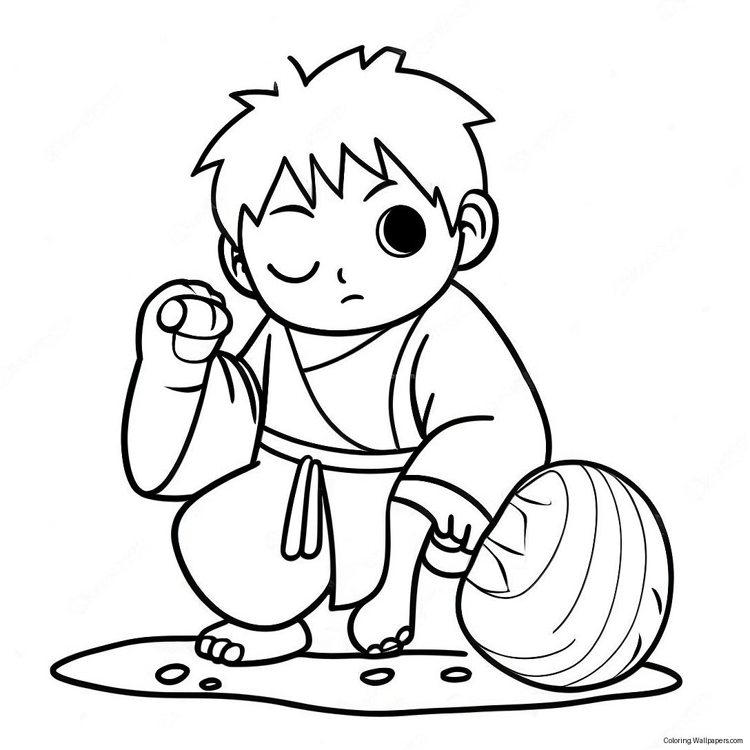 Gaara With Sand Gourd Coloring Page 29961