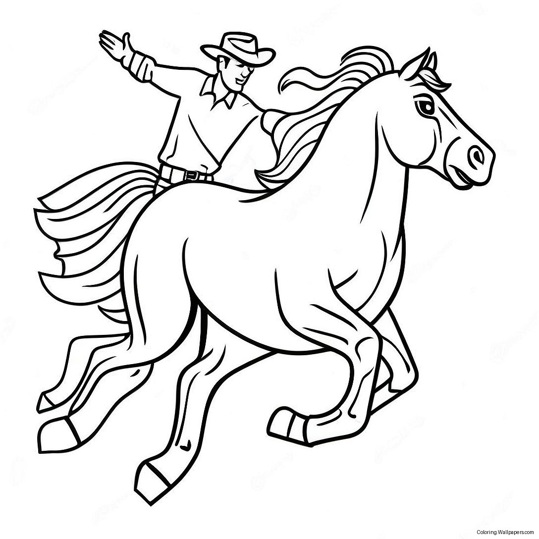 Galloping Western Horse Coloring Page 56153