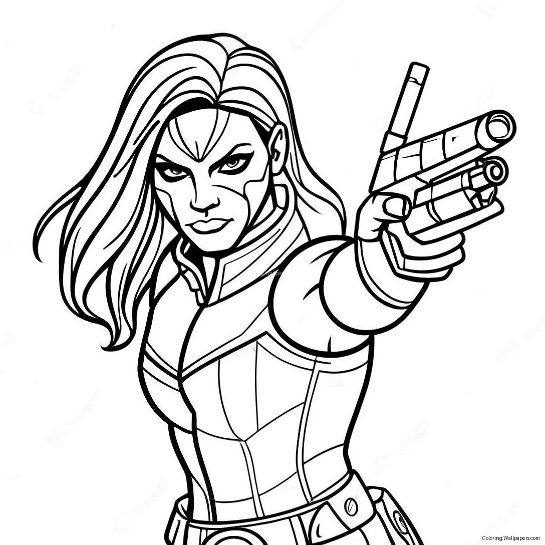 Gamora In Action Coloring Page 30780