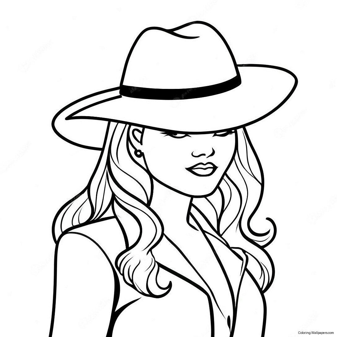 Gangster Girl With A Hat Coloring Page 39510