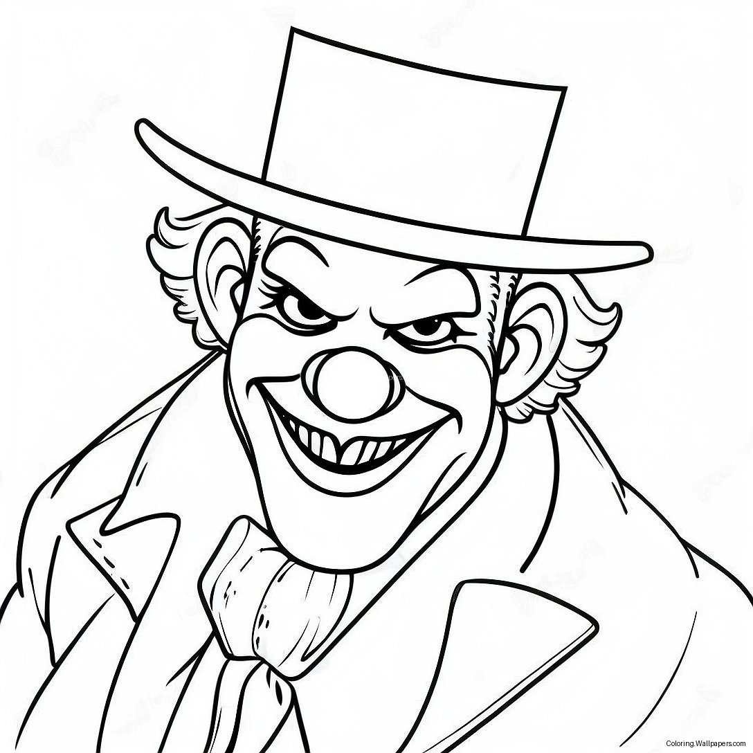 Gangster Scary Clown Coloring Page 52325