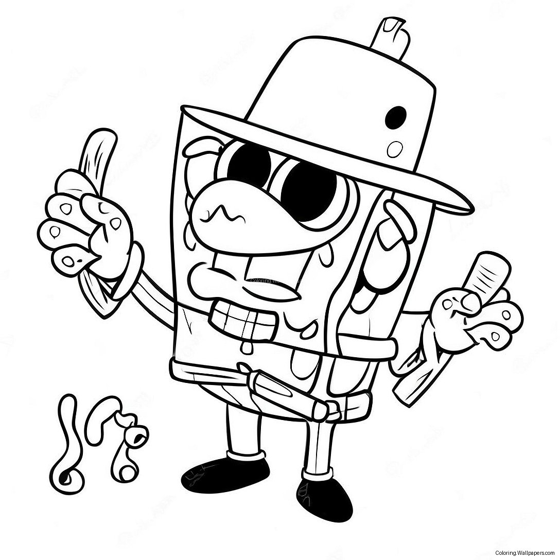 Página Para Colorir Do Spongebob Gangster 33582