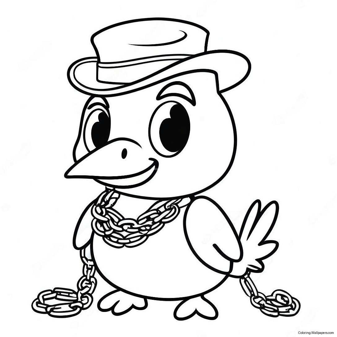 Gangster Tweety Bird Med Guldhalsband Målarbok 37953