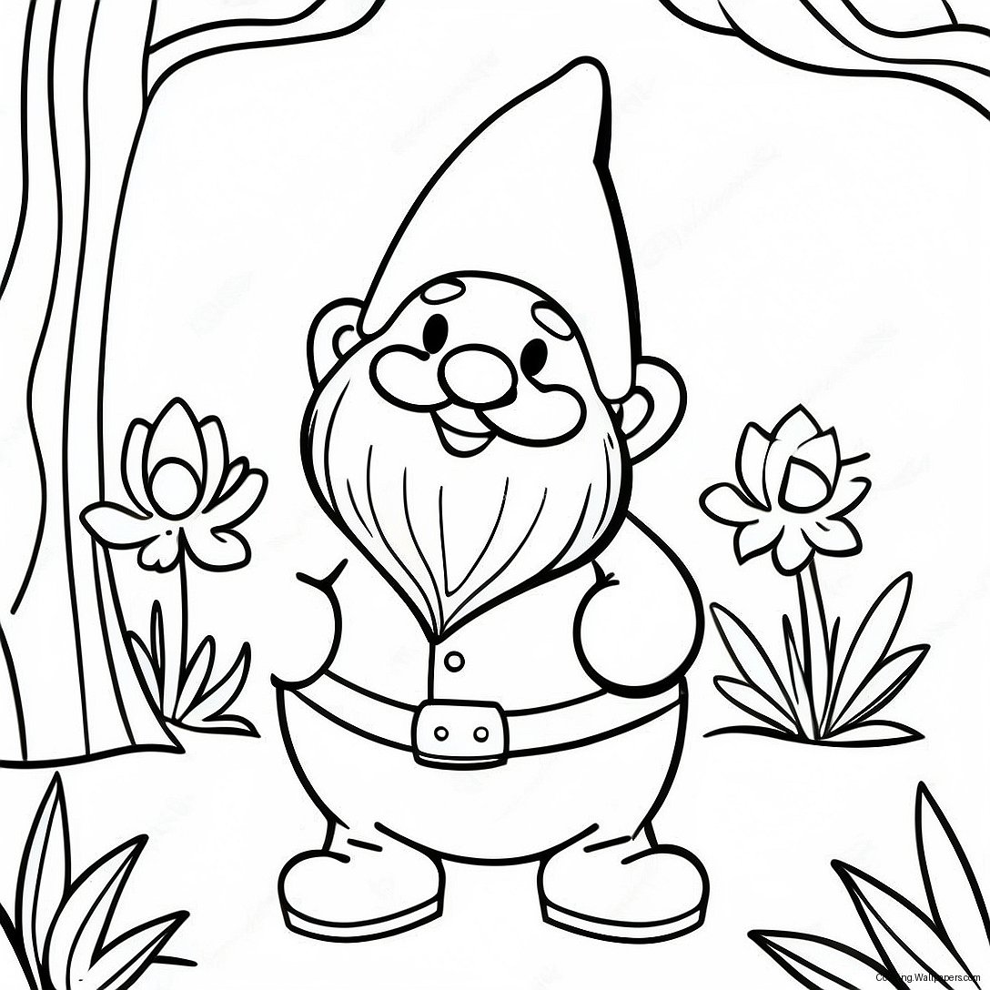 Garden Gnome Coloring Page 13074