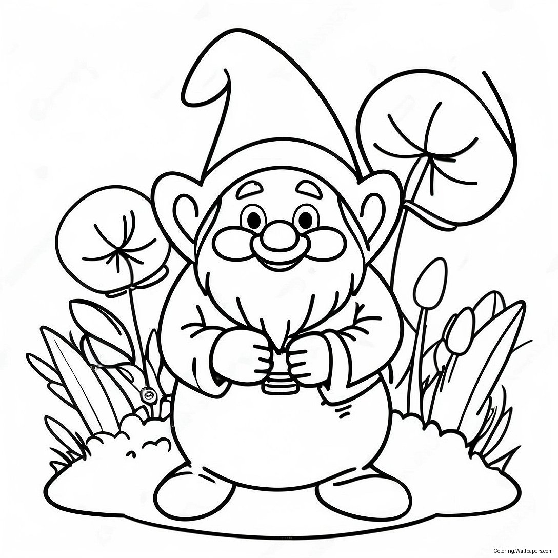 Garden Gnome Coloring Page 13075