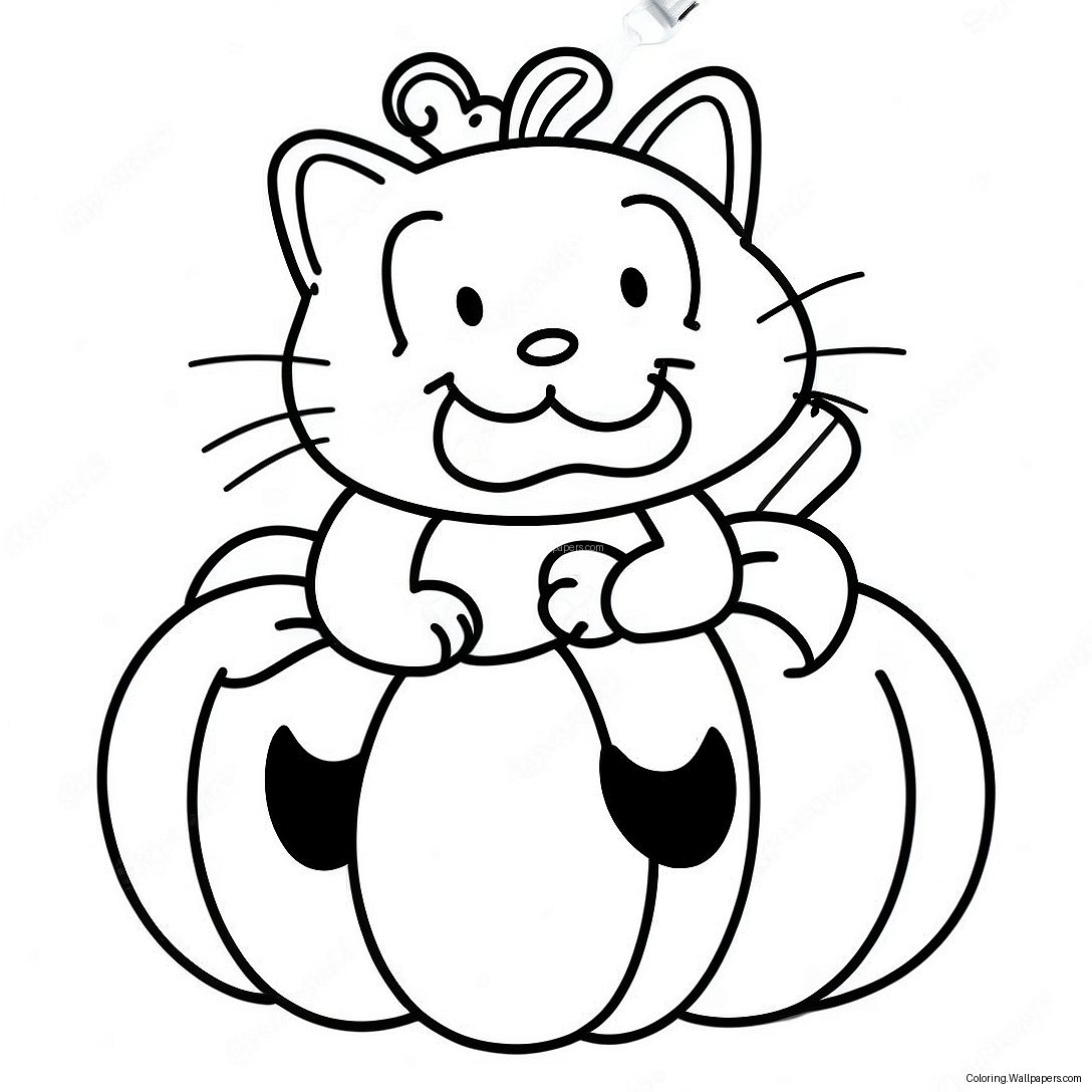 Garfield Halloween Græskar Farvelægningsside 40361