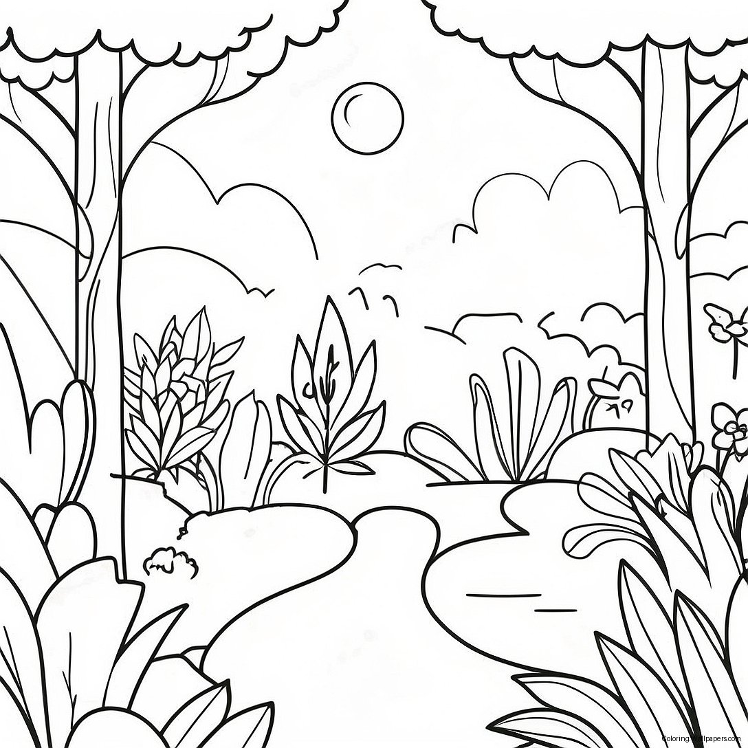 Garten Of Banban 7 Colorful Garden Scene Coloring Page 23882