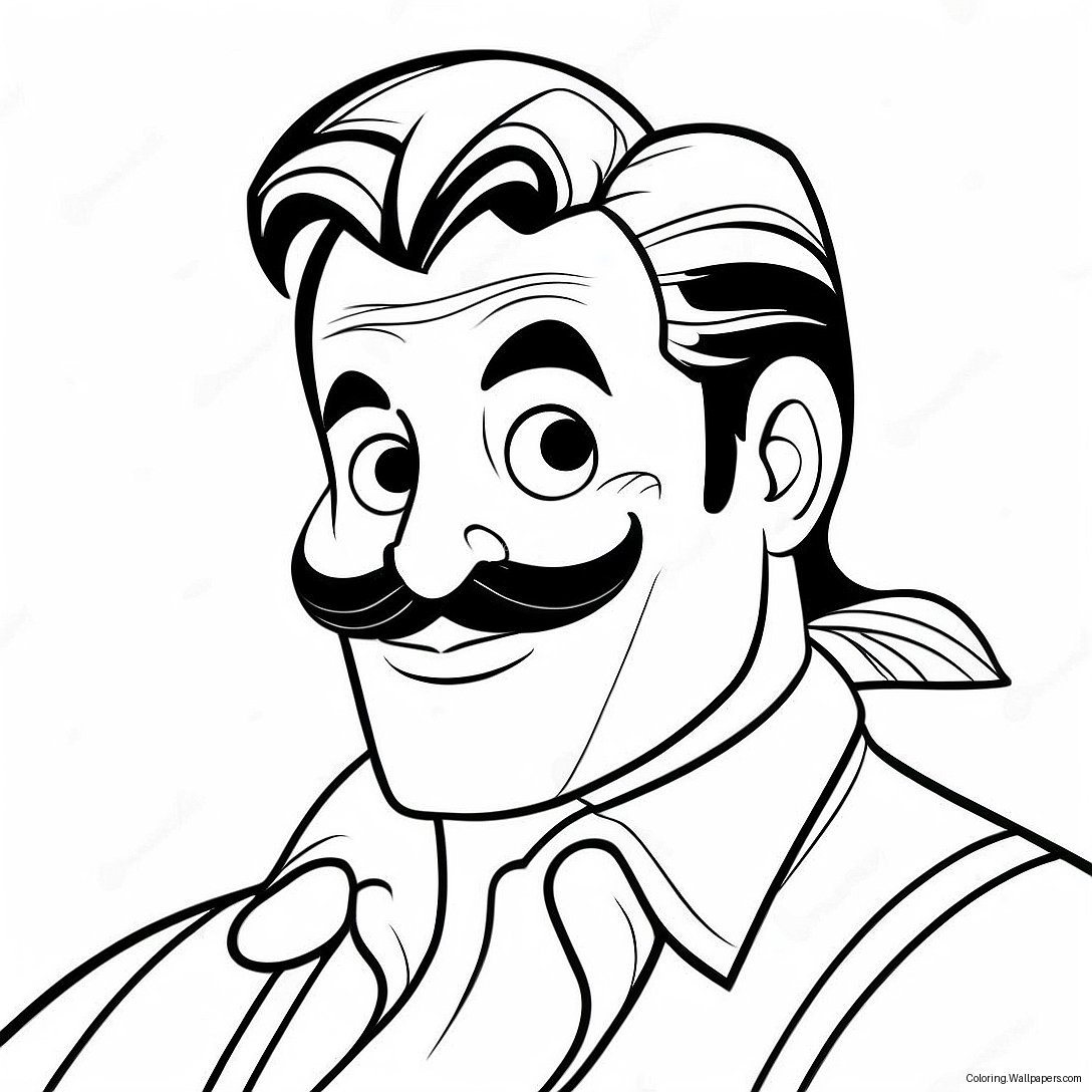 Gaston With His Iconic Mustache Coloring Page 35010