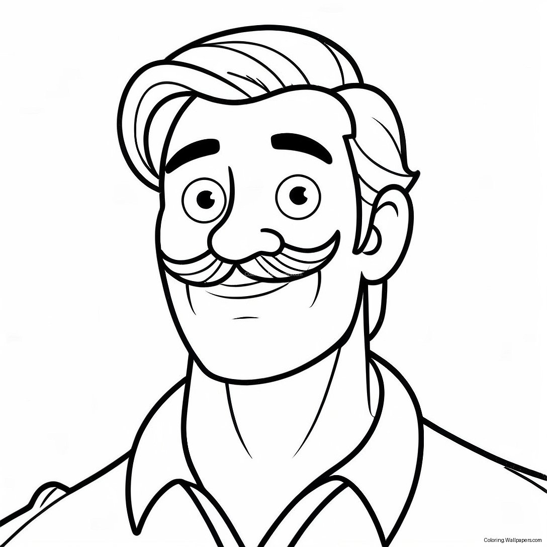 Gaston With His Iconic Mustache Coloring Page 35012