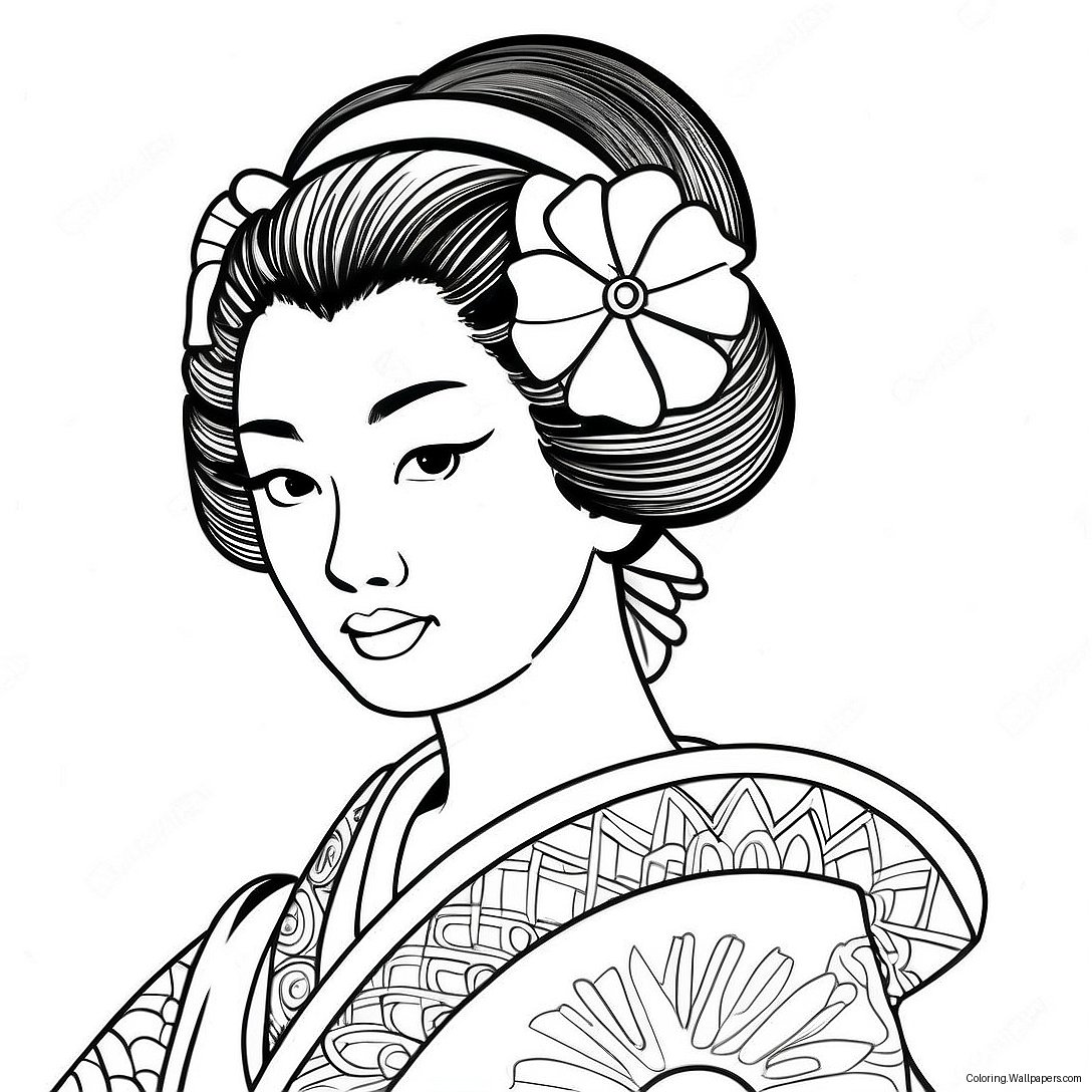 Geisha Coloring Page 47761