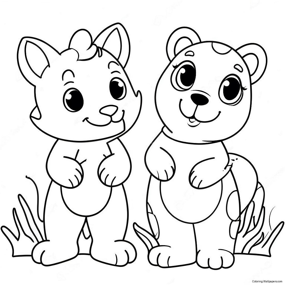 Gender Neutral Animal Friends Coloring Page 42046