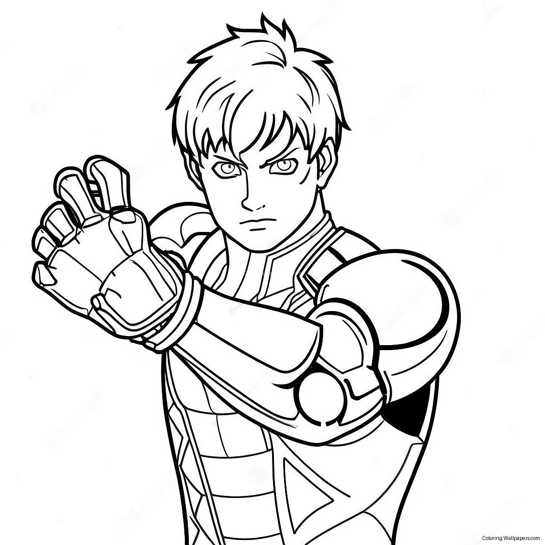 Genos In Battle Pose Coloring Page 40932