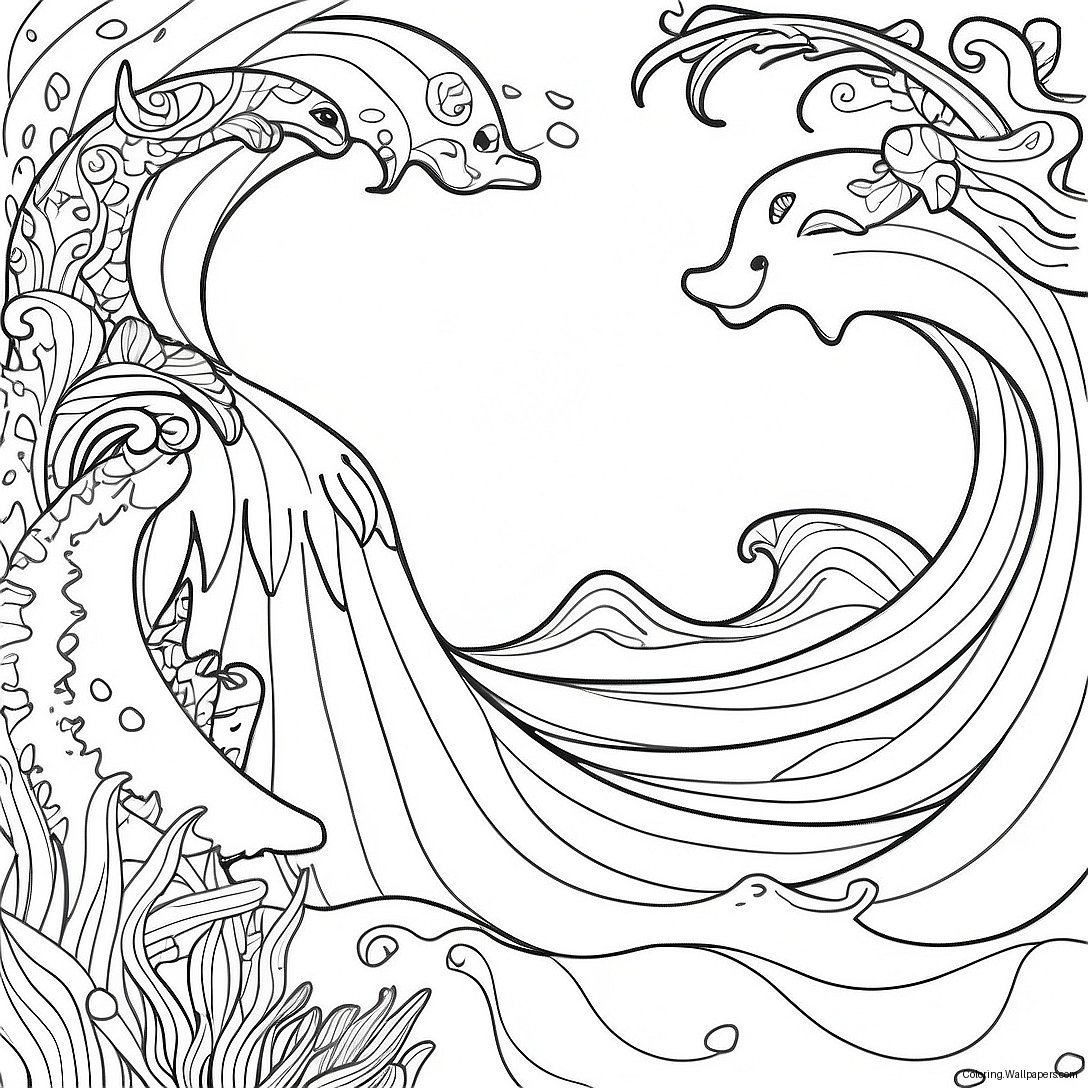 Gentle Ocean Waves Coloring Page 17073